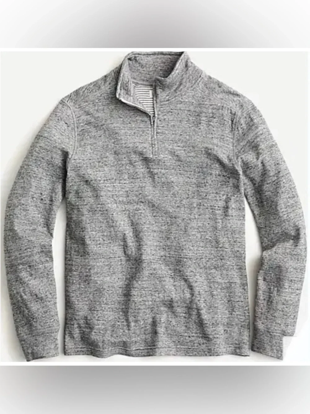 J. CREW Men’s 100% Cotton Double-Knit Half-Zip Pullover in Heathered Grey - XXL